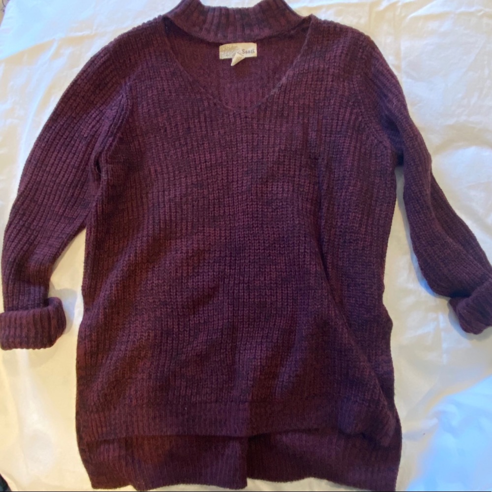 Purple Sweater with key hole front